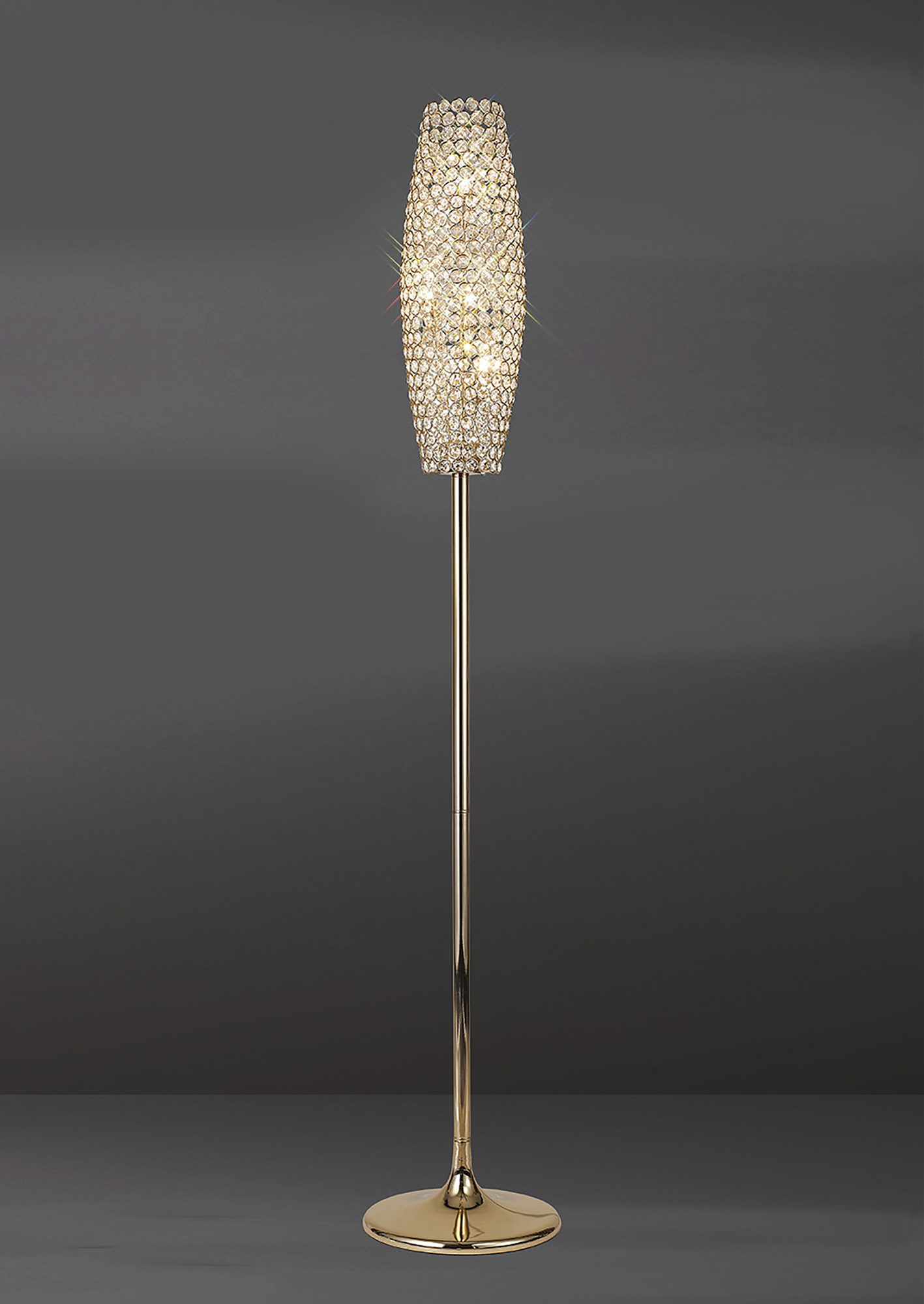 IL30768  Kos Crystal 160cm Floor Lamp 4 Light French Gold